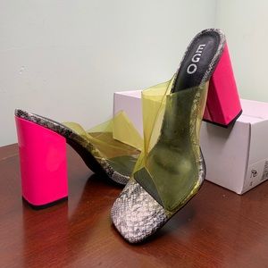 EGO Official Multicolour Perspex Heeled Mules